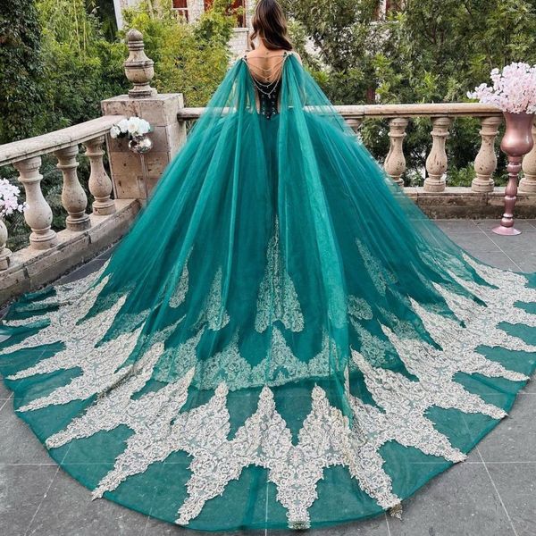 

emerald green off the shoulder quinceanera dress with cape ball gown vestidos de xv anos applique lace crystal sweet party dress, Blue;red