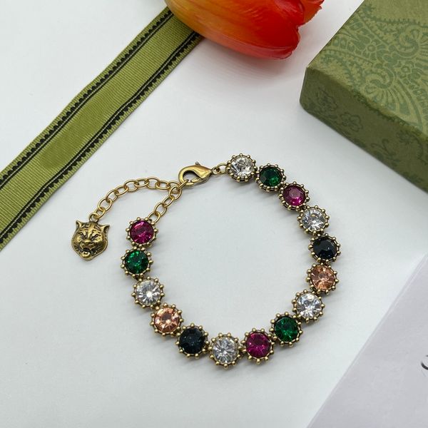 

luxury design bangles brand letter bracelet chain famous women 18k gold crystal rhinestone pearl wristband link chain couple gifts jewerlry, Black