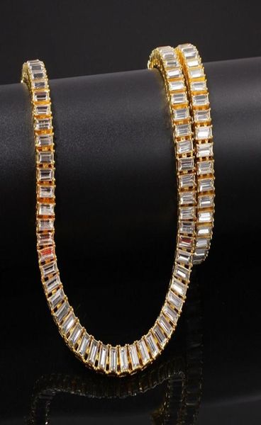 

hip hop bling chains jewelry mens diamond iced out gold tennis chain necklace fashion necklaces4317261, Black