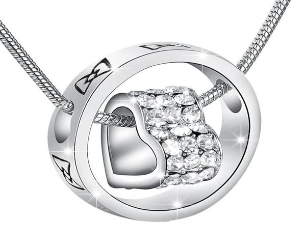 

yoursfs 6 pcsset heartincycle necklace 18 k platinum plated statement necklace party wedding valentine day gift for grilfriend 5043208, Silver