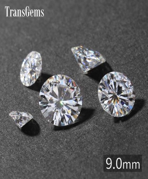 

transgems 9mm 3 carat gh color certified man made diamond loose moissanite bead test positive as real diamond gemstone8257691, Black