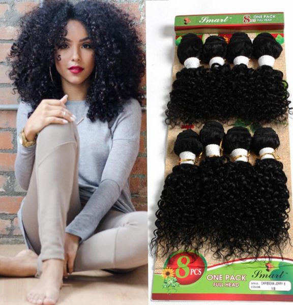 

weaves closures 8pcs loose wave brazilian hair extensionmongolian curly human braiding hair crochet braids jerry curl hair for ma9010322, Black