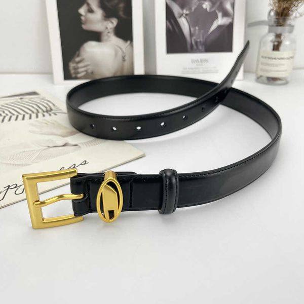 

women leather belt fashion simple hundred stitch buckle with business jeans casual belt width 2.8cm luxury designer waistband high-quality w, Black;brown
