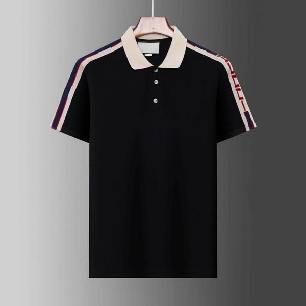 

polo shirts luxury italy men clothes short sleeve fashion casual men's high-end 100% cotton classic lettersummer t shirt many colors ar, White;black