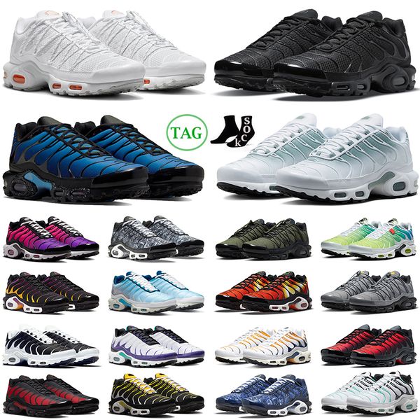 

plus tn terascape running shoes men women triple black white university blue utility clean white green gradient hyper jade mens trainer spor, White;red
