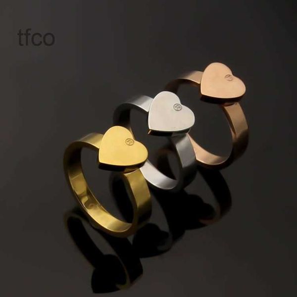 

extravagant simple heart love ring 3 colors stainless steel couple rings fashion women designer jewelry lady party gifts, Silver