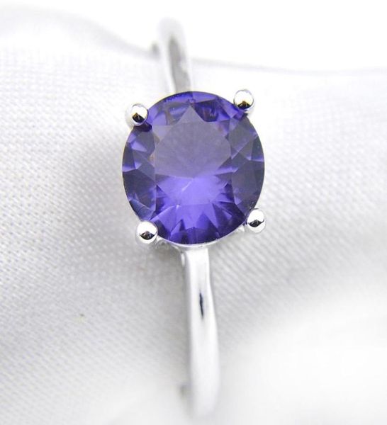 

luckyshine vintage six claw round shaped amethyst cubic zirconia gems delicate women 925 silver wedding ring jewelry usa size 795828722, Golden;silver
