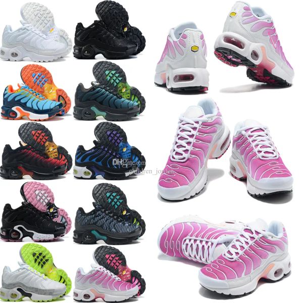 

plus kids shoes boys girls running pink fade sky blue laser orange triple black white multicolor voltage purple bumble bee miami vice true t