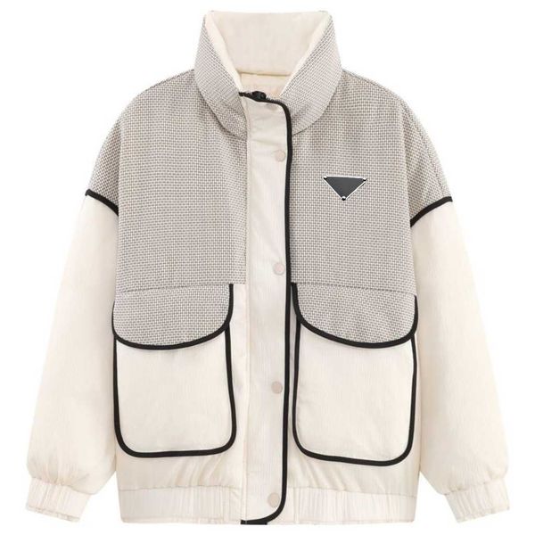 

autumn and winter women lapel splicing short down coat, cotton mixed woven splicing simple fashion, cuffs tighten warm and not leak., Black;brown