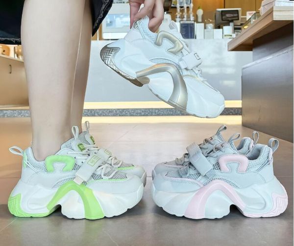

women trainers platform korean fashion chunky sneakers ladies tenis designer casual shoes woman dad shoes 35-40, Black