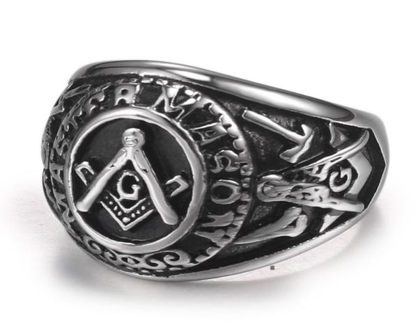 

rertro black silver gold men039s mason masonry ring jewel whole retail masonic signet ring jewellery5789352, Golden;silver
