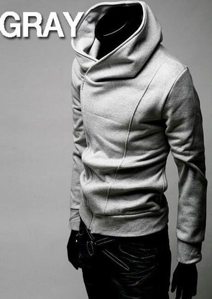 

2015 brand new diagonal zipper men039s hoodies sweatshirts jacket coat size mlxlxxlxxxl2551843, Black