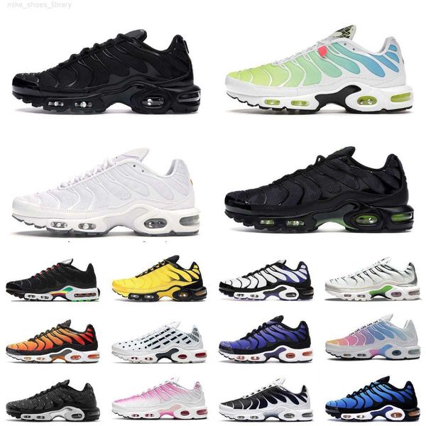

new 2023 tn plus mens running shoes fahsion men women spider web fresh perspective black grey orange green tns womens outdoor sports