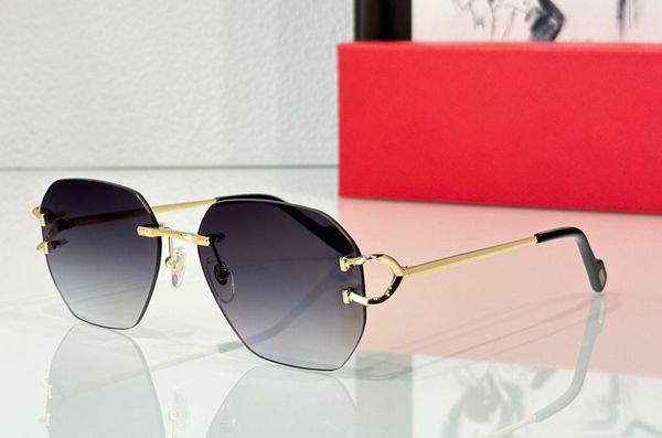 

fashion designer 0386 mens women sunglasses classic vintage metal frameless geometry shape glasses outdoor leisure versatile style uv protec, White;black