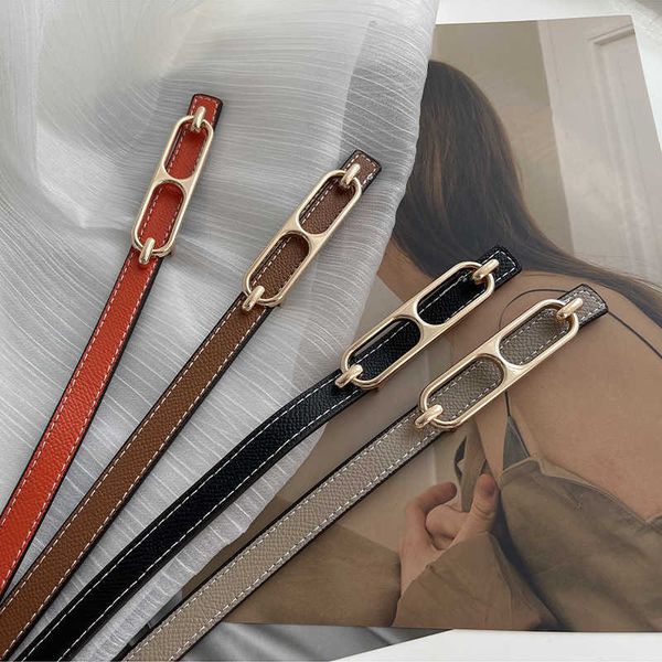 

leather thin women's versatile double-sided can be matched with dress waist closing decoration trousers small belt, Black;brown
