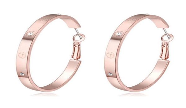 

earrings jewelry fashion women austrian crystal 18k gold plated hoop earrings whole drop ter0921229653, Golden;silver