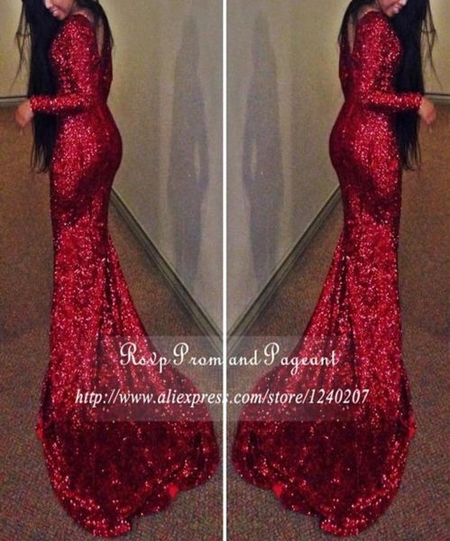 

new sparkling burgundy prom dress south african v back long sleeve graduation evening party gown plus size custom made7883887, Black