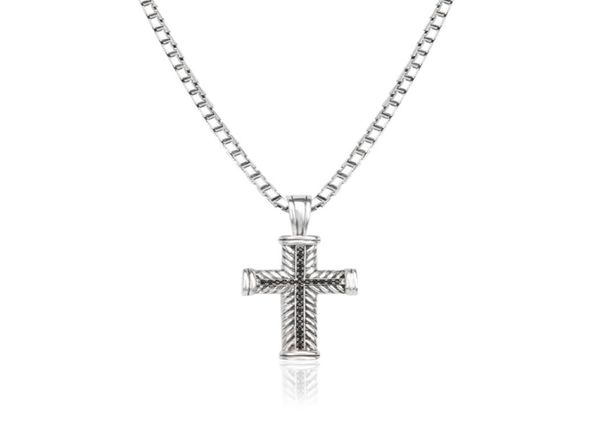 

necklace 925 silver men039s jewelry black diamond chevron design jewelry men pendant cross necklaces5857026