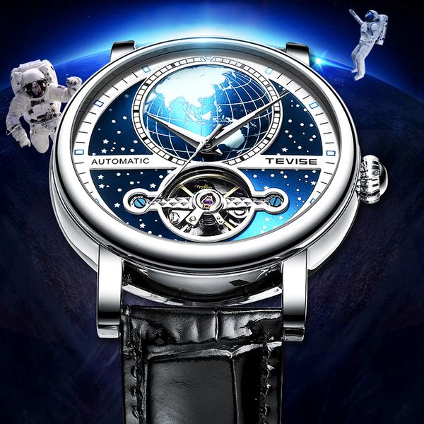 

other watches tevise automatic watch man luxury sport mechanical mens hollow luminous skeleton wristwatch relogio masculino 230714, Slivery;black