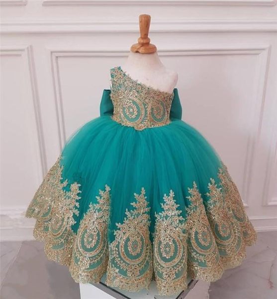 

african girls gold flower girls039 dresses ball gown one shoulder knot bow long tulle girls birthday first communion for 9082178, White;blue