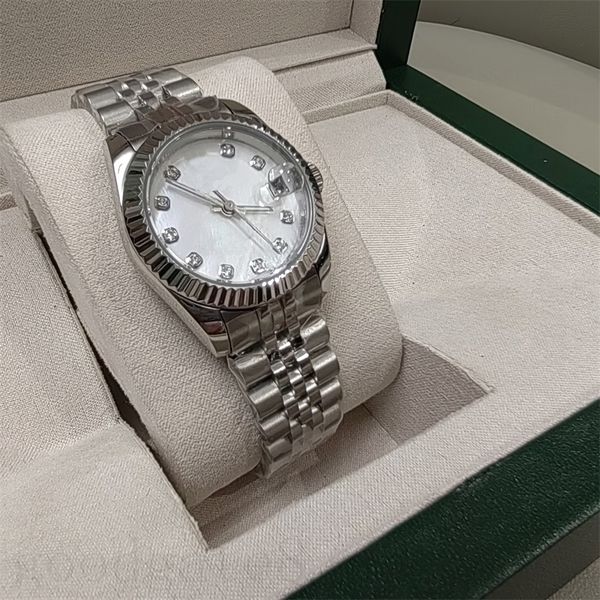 

plated gold watch for women designer watches datejust 36/41mm pink dial 28/31mm silver plated strap orologio 126300 2813 vintage watch for m, Slivery;brown