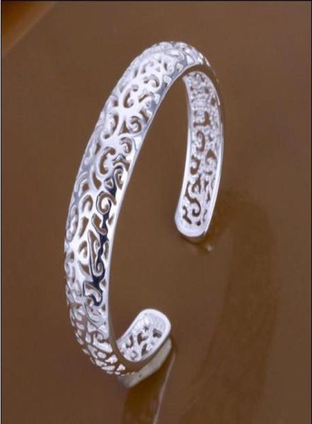 

925 silver hollow charm bangles fashion jewelry 10pcslot4651403, Black