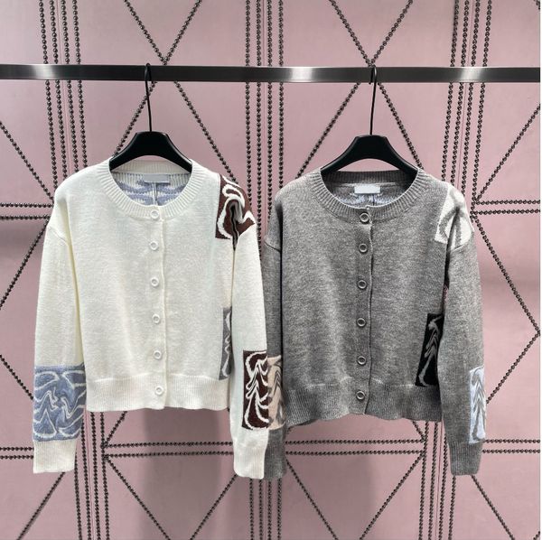 

designer spring autumn vintage 2 color knitting o-neck cardigan sweater coat women's long sleeve button loose sweater, White;black