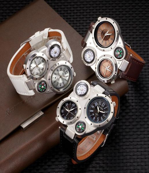 

christmas gift geneva compass big dial multitime men039s watch whole two time walking watch watchs sports outdoor walking 4798560, Silver