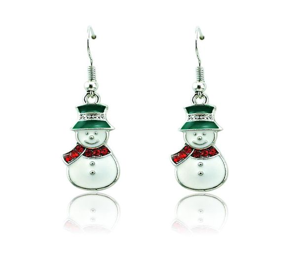 

christmas new charms earrings silver plated dangle red rhinestone santa claus eardrop earrings for women gifts jewelry6837228, Golden