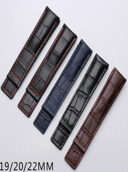 

19mm 20mm 22mm leather strap for fit carrera monaco mens watch band black brown blue bracelet without buckle th watch7438498