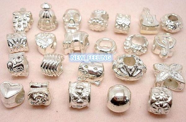 

100pcslot silver plated beads for jewelry making loose alloy metal charms diy hole beads for european bracelet whole in bulk 8106757, Black