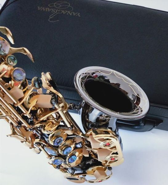 

yanagisawa s991 bbtuen curved soprano sax instruments super professional mouthpiece black nickel gold with case4072078