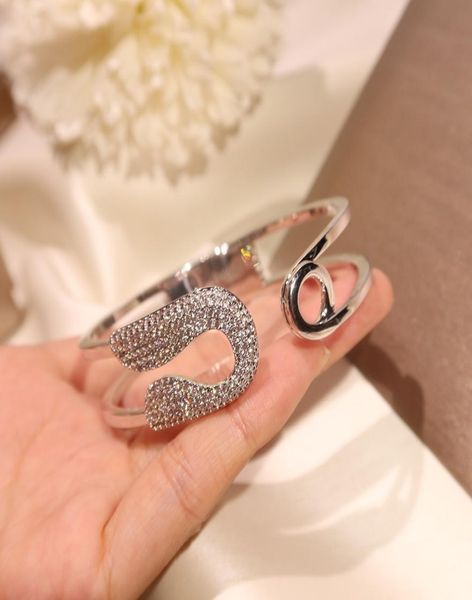 

popular brand s925 silver plated pin bracelet zircon inlay simple design elegant style fashion luxury temperament women039s bra1046083, Black
