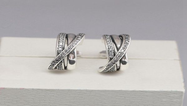 

wholesale- cz diamond stud earrings 925 sterling silver plated rose gold with original box temperament ladies earrings for p jewelry8789812, Golden;silver