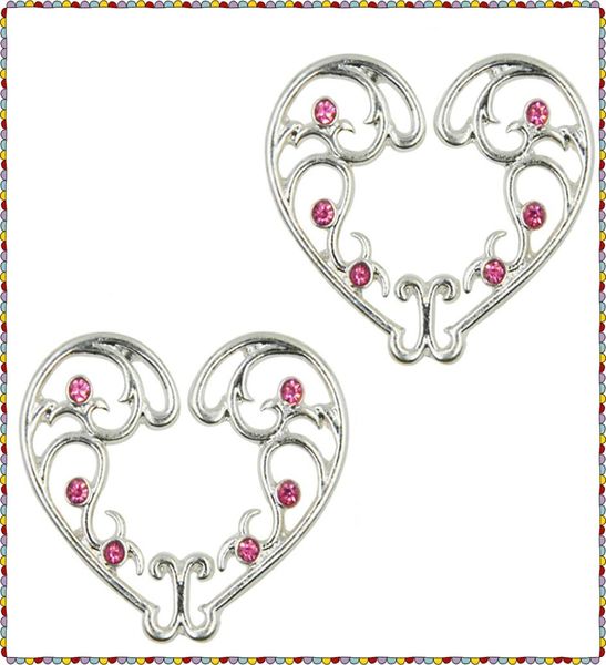 

3 pair non pierced clip on fake nipple ring pink diamond body jewelry shield cover clamps toy piercing adjustable s9784201, Silver
