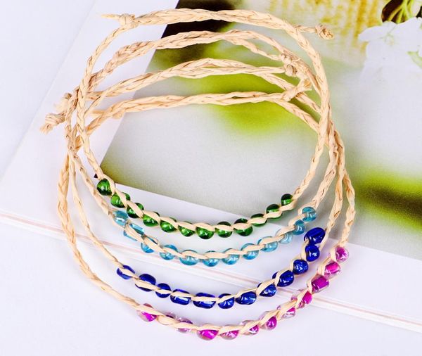 

bohemian seed beaded bracelet for women men braided raffia straw rattan woven colorful rice bead bracelets bangles jewelry2057671, Golden;silver