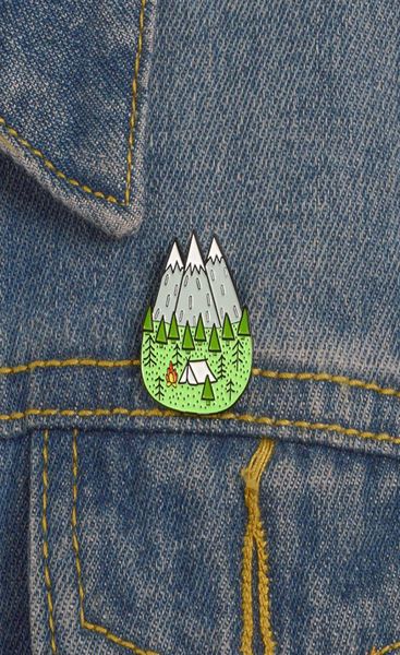 

enamel brooch creative threefinger xuefeng mountain commemorative cowboy badge brooch8199554, Gray