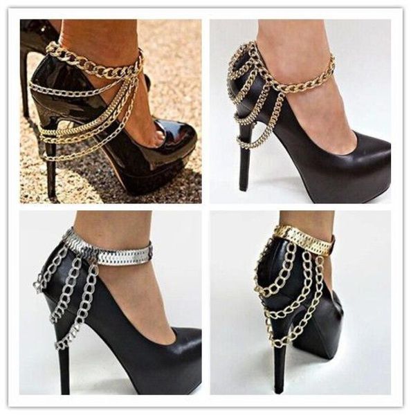 

gold tassel chain anklet shoes chain draped four tier layered heel shoe anklet foot body jewelry women xmas gifts mix order 10pcs2087096, Red;blue