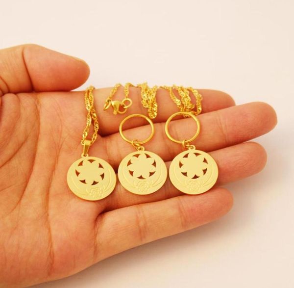 

necklaces earrings jewellery sets gold color kiribati hawaii pohnpei guam style jewelry necklace4100116, Silver