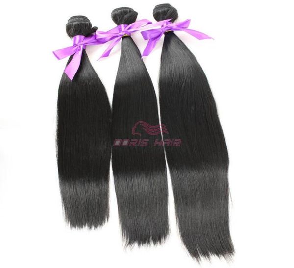 

whole retail straight hair weft fiber natural color 1b high temperature luxury synthetic hair weave bundles products4713777, Black