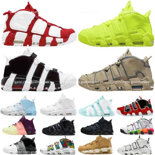 

mens women 96 more basketball shoes uptempos scottie tri-color pippens total orange white sunset black bulls hoop pack university blue volt