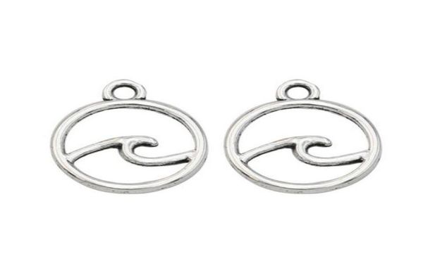 

mic 200pcslot tibetan silver wave charms pendant for jewelry making diy 20x23mm2802221, Bronze;silver