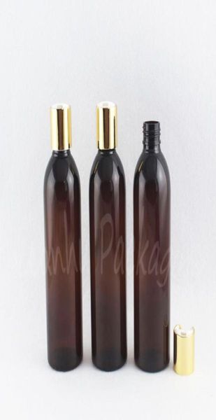

250ml brown plastic bottle with gold disc cap 250cc lotion packaging bottle empty cosmetic container9160398