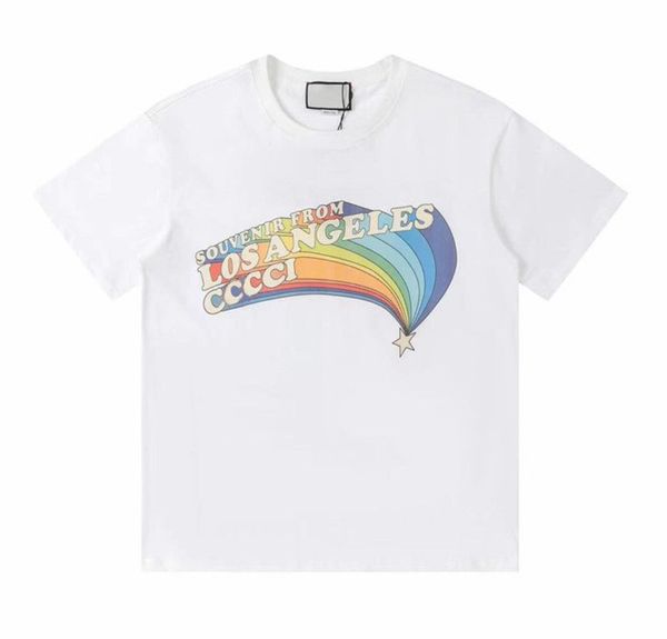

2023 spring and summer new short-sleeved t-shirt with pink printing effect, pure cotton fabric, same style for men and women 17, White;black