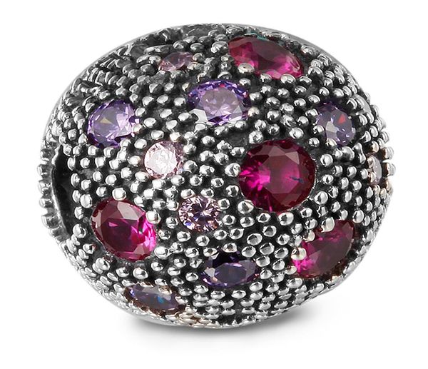 

abstract clip with multi colored cz 100% 925 sterling silver beads fit charms bracelet authentic diy fashion jewelry6562946, Black