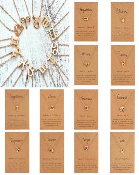 

elegant star zodiac sign 12 constellation pendant necklace femme charm gold silver choker necklace for women jewelry gift4593217