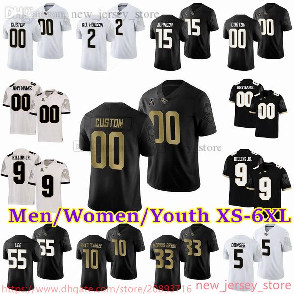 

2023-24 custom s-6xl ncaa ucf knights football jersey killins jr. killings milton griffin hansel mcclain bowerfind bowman harvey ingram rich, Black