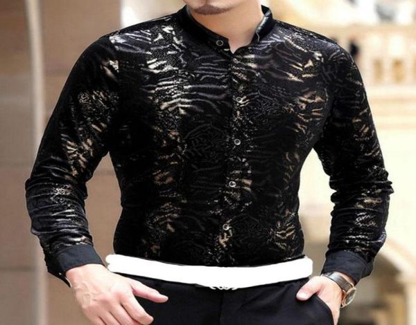 

imported clothing mens velvet shirts cheval chemise homme marque luxe camisa social masculina slik shirts slim6503587, White;black