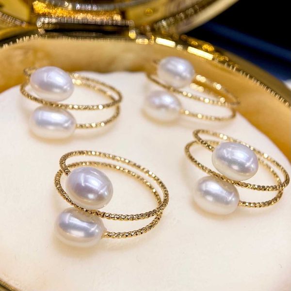 

band rings wholesale natural freshwater rice pearl ring all-matched female rings fashion women jewelry, Silver
