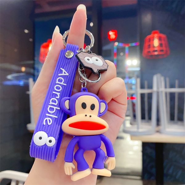 

fashion blogger designer jewelr cute cartoon big mouthed monkey keychain bag pendant mobile phone keychains lanyards keyrings wholesale ys20, Slivery;golden